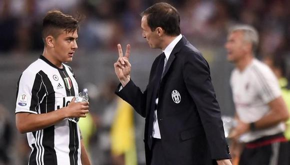 La Juventus cotizó a Paulo Dybala en 160 millones de euros pero Allegri no quiere que se vaya a otro equipo. (Foto: AFP).