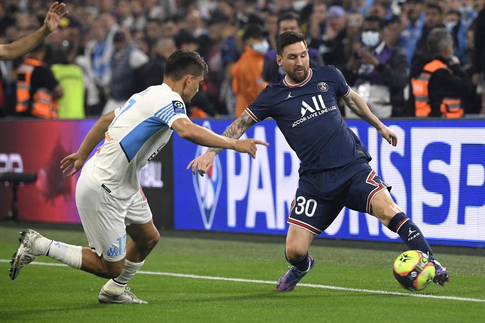 PSG y Marsella chocaron en el Vélodrome por el clásico de la Ligue 1. | Foto: AFP