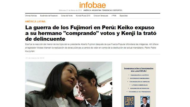 Así informan en el mundo sobre la crisis política en el Perú. Infobae, Argentina.