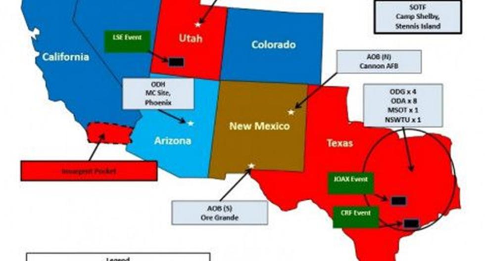 Este mapa hizo temer a los habitantes de Texas una invasión. ¿Por quién? (Foto: BBC)