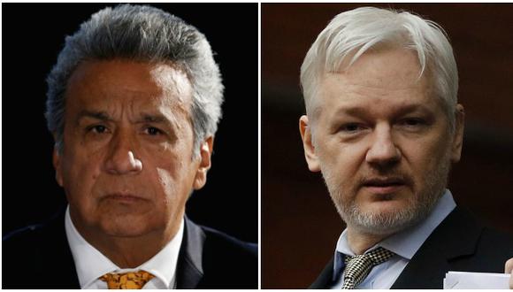 El presidente electo de Ecuador, Len&iacute;n Moreno, y el fundador de WikiLeaks, Julian Assange. (Foto: Reuters/AP)