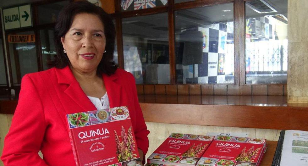 Luz Marina Ortega y Ángel Mujica Sánchez son los autores del recetario “Quinua el super alimento andino”. (Foto: Andina)