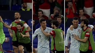 La admiración de Kvaratskhelia por Cristiano Ronaldo: detuvo su festejo para consolar al portugués