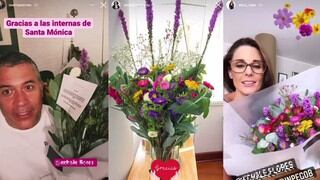 Rebeca Escribens, Mathías Brivio y Carlos Alcántara emocionados tras recibir ramo de flores desde el penal Santa Mónica