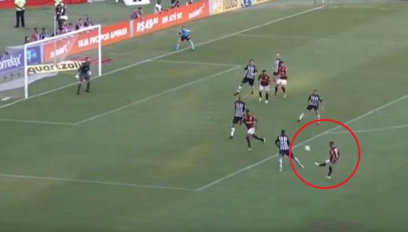 Miguel Trauco participó en los dos goles de Flamengo ante Atlético Mineiro. (Captura: YouTube)