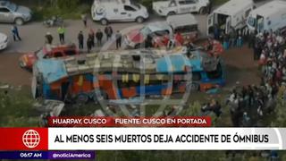 Cusco: al menos seis muertos deja caída de bus a un abismo en Huacarpay 