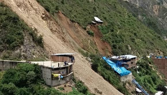 Gobierno declara en estado de emergencia el centro poblado de Retamas por 60 días tras deslizamiento. (Foto: Prefectura de la Libertad)