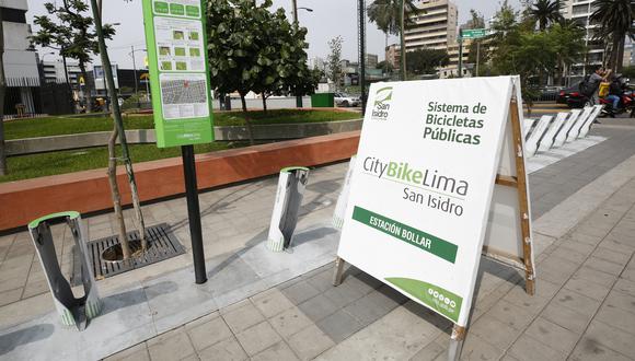 En el 2018 se firmó el contrato de bicicletas públicas en San Isidro. La empresa Citybike Lima instaló las estaciones. (Piko Tamashiro)