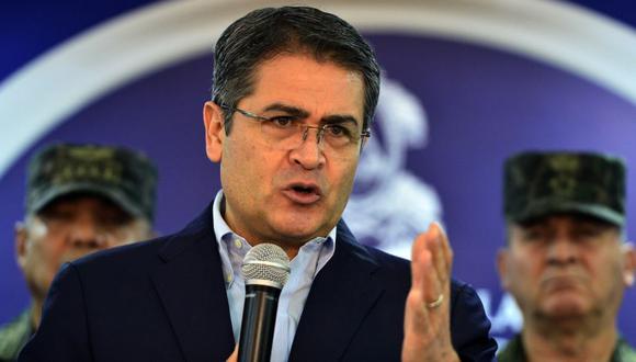 El presidente hondureño Juan Orlando Hernández habla en la casa presidencial en Tegucigalpa. . (Foto: Archivo / AFP / ORLANDO SIERRA).