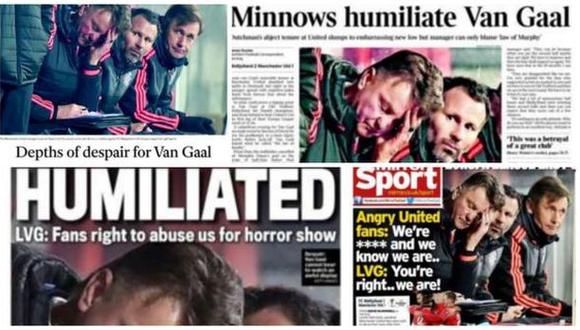 Medios exigen salida de Van Gaal tras derrota en Europa League