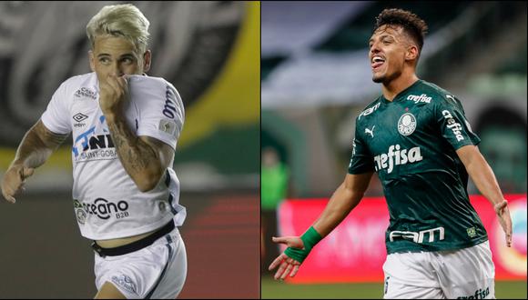 Santos y Palmeiras se enfrentan este sábado en la gran final de la Copa Libertadores. (Fotos: AFP)