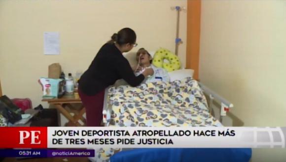 Yulissa Torpoco Castro pide justicia para su hijo que está postrado en cama y necesita sus terapias para mejorar. (América Tv)