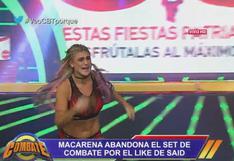 Combate: ¿por qué Macarena Velez sale corriendo del set?