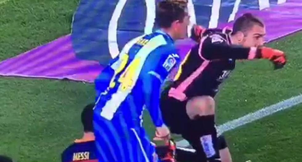 Lionel Messi sufrió fuerte pisotón del arquero rival (Captura de video)