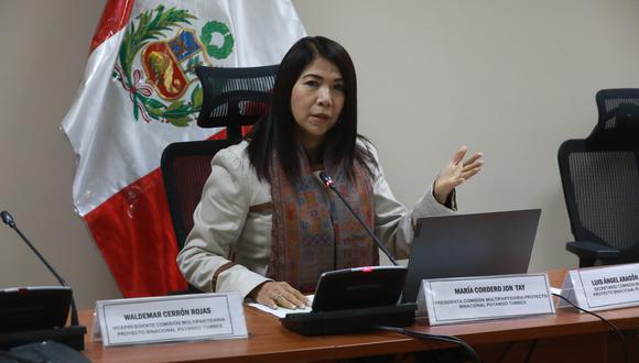 María Cordero Jon Tay fue elegida en el 2021 por Fuerza Popular. Foto: Congreso