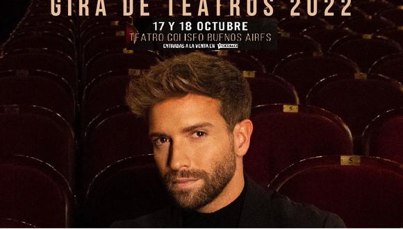Pablo Alborán en Argentina 2022: ¿cuándo y qué hora sale a la venta las entradas para el concierto? (Foto: Twitter/Pablo Alborán).