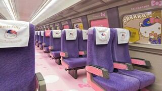 Así luce el tren bala de Hello Kitty que inicia a recorrer Japón este 2019