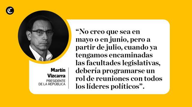 Las frases de Martín Vizcarra en entrevista con El Comercio. (Composición: María Loli Caman / El Comercio)