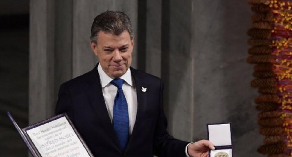 El presidente colombiano Juan Manuel Santos recibió hoy en Oslo el Premio Nobel de la Paz, otorgado por sus esfuerzos para poner fin a medio siglo de conflictos. (Foto: EFE)