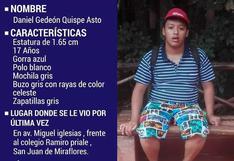 Adolescente con autismo desapareció tras salir de su casa en San Juan de Miraflores 