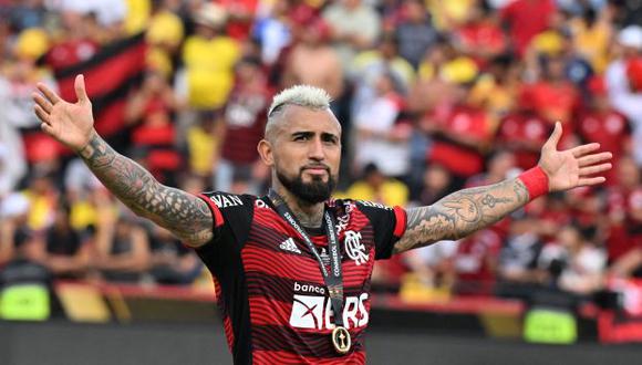 Arturo Vidal participó en cinco partidos de Flamengo en la Copa Libertadores 2022. (Foto: AFP)