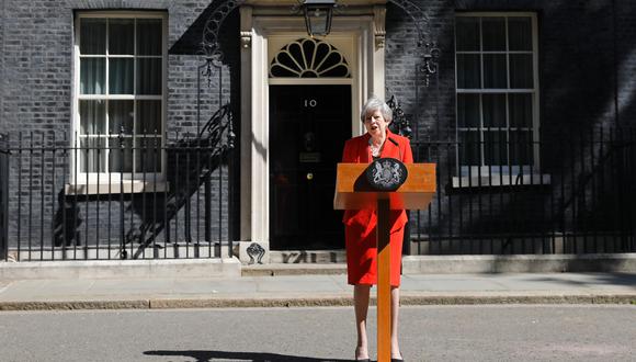 Theresa May anuncia que renunciará como líder del Partido Conservador el 7 de junio. Foto: AFP