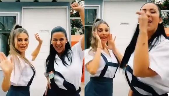 Magdyel Ugaz y Vanessa Jerí sorprenden a sus fans tras aparecer vestidas de colegialas en Tik Tok. (Foto: Captura de video)