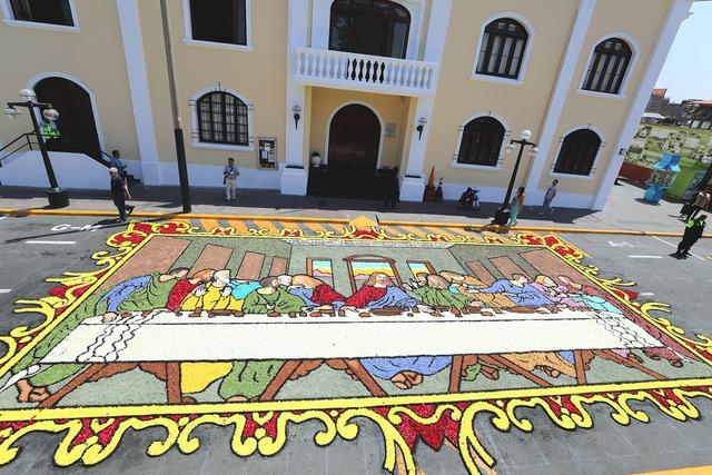 Surco lució alfombras de flores por Semana Santa (Foto: Municipalidad de Santiago de Surco).