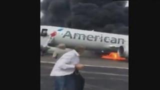 Avión se incendia en el aeropuerto de Chicago [VIDEO]