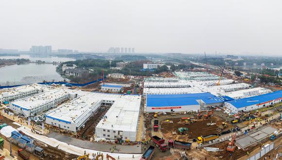 Una vista panorámica del hospital Huoshenshan que China construyó en solo 10 días. (AFP).