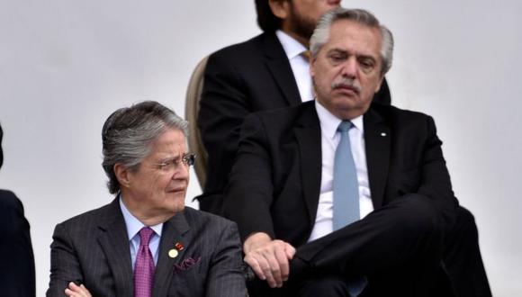 Guillermo Lasso, presidente de Ecuador, y Alberto Fernández, presidente de Argentina. (Getty Images).