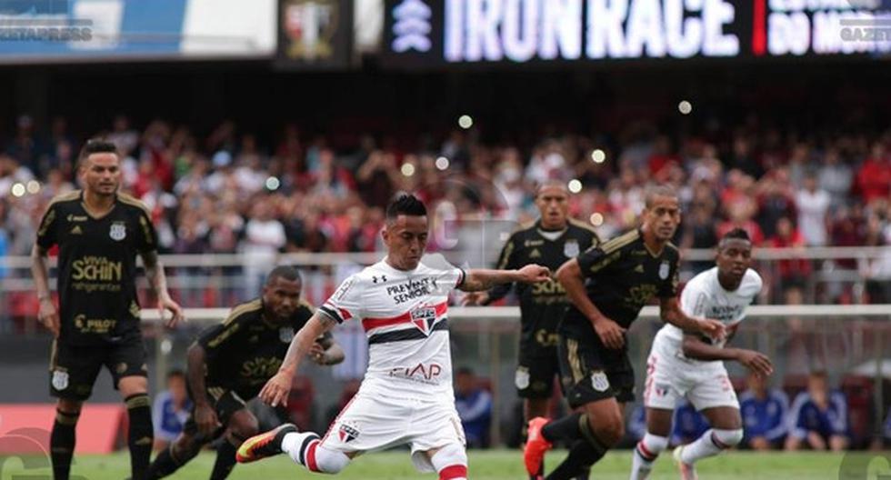 Christian Cueva anotó su séptimo gol con el Sao Paulo en lo que va de la temporada. (Foto: Gazeta Press)