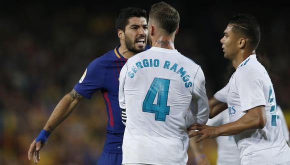 Barcelona vs. Real Madrid: los duros cruces del primer tiempo del clásico español. (Foto: AFP)