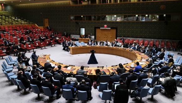 El Consejo de Seguridad de la ONU votará este martes una resolución que pide un alto el fuego en Gaza. (Charly TRIBALLEAU / AFP).