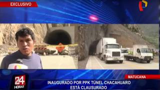 Matucana: túnel inaugurado por PPK fue cerrado a los 3 días