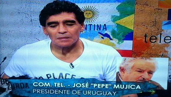 Diego Maradona y Jos&eacute; Mujica cuestionaron la sanci&oacute;n de FIFA y respaldaron a Su&aacute;rez. (Foto: Twitter)