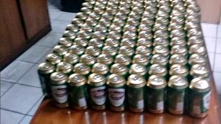 Incautan más de 200 latas de cerveza en penal de Lurigancho