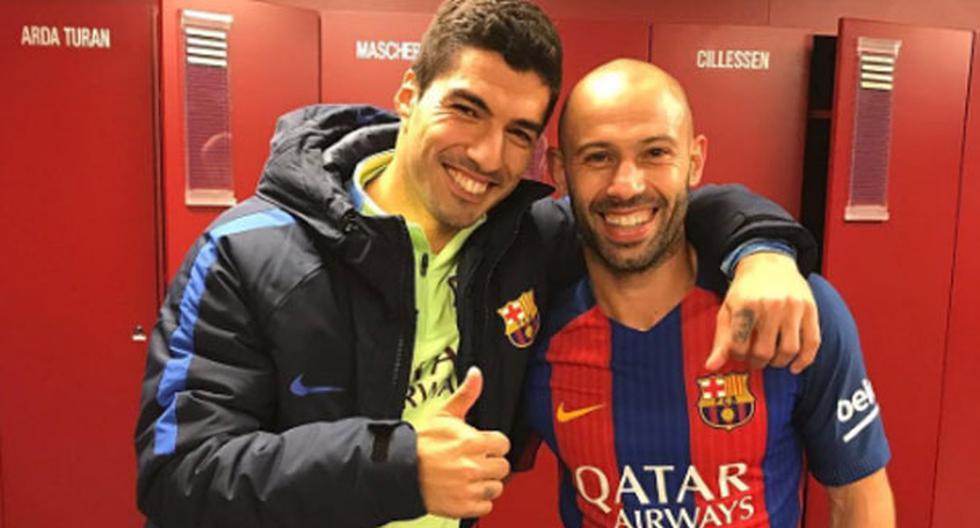 Luis Suárez felicitó a Javier Mascherano con este mensaje en redes sociales | Foto: Instagram