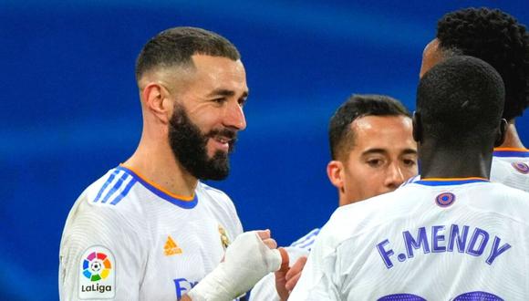 Karim Benzema festeja el triunfo de Real Madrid ante Bilbao (Foto: AP)