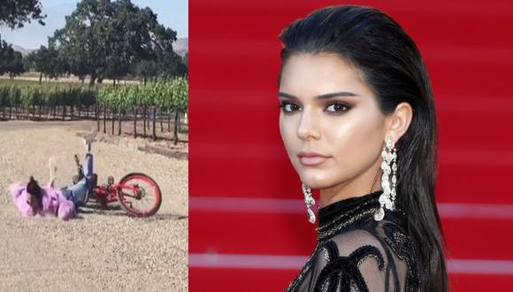Kendall Jenner tropezó manejando su bicicleta. (Video: Instagram)