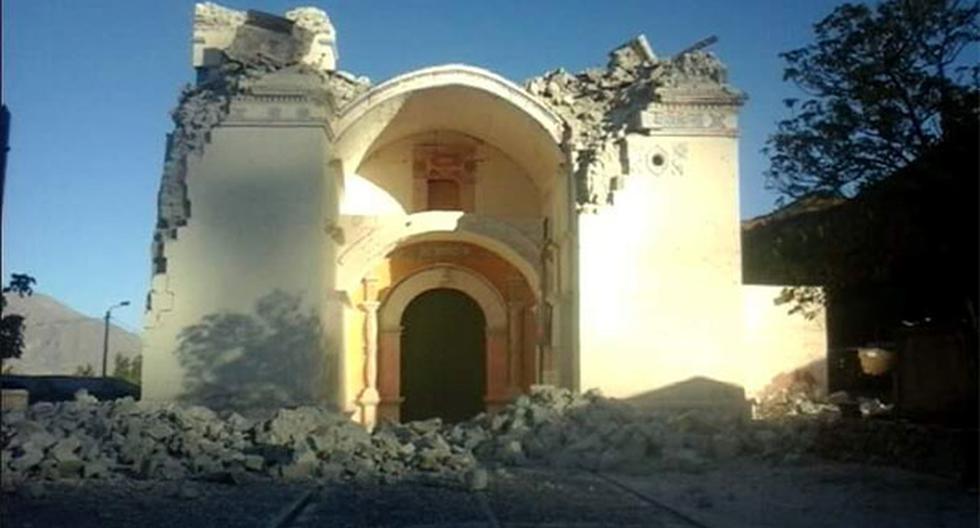 Así quedó la Iglesia de Ichupampa, en la provincia de Caylloma, tras el sismo que sacudió Arequipa. (Foto: @elvishamil)