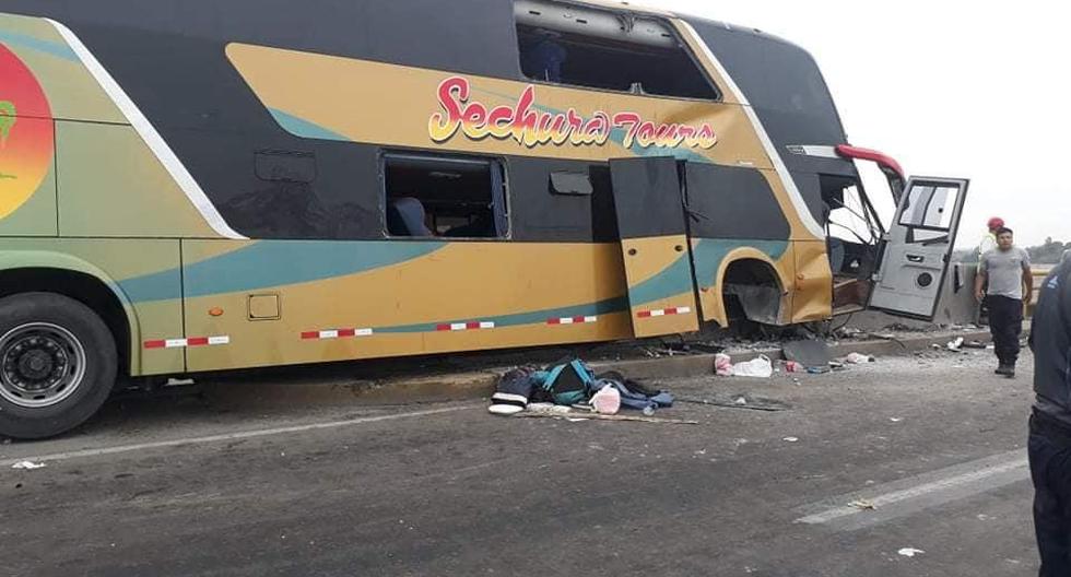 El accidente del bus de la empresa Sechura Tours dejó hasta el momento 8 personas muertas (Facebook: Betty Brandán de Sheen)