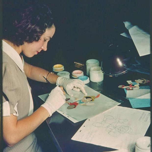 From the beginning, the studio's animation techniques were characterized by breaking the mold.  Here, a painter 