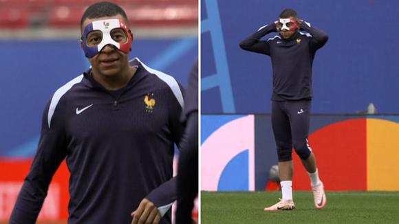Kylian Mbappé reaparece con máscara en los entrenamientos de Francia