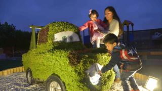 Surco: elaboran escultura vegetal de 'Mate', personaje de Cars