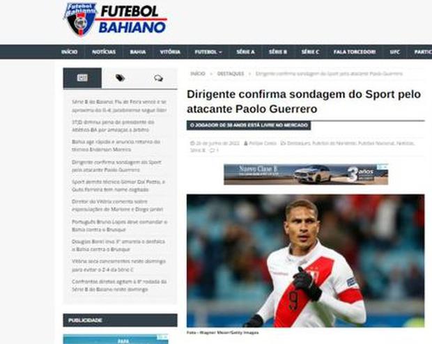 Paolo Guerrero fue buscado por un equipo de la Serie B de Brasil.