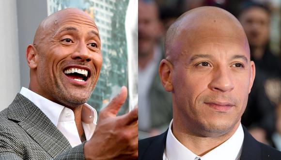 Película relacionada a "Rápidos y furiosos" será protagonizada por Dwayne Johnson (izq.), mientras que Vin Diesel (der.)  permanecerá fuera. (Fotos: AFP)