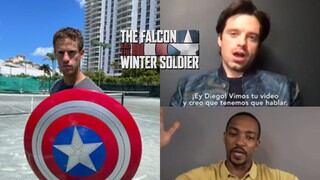 Anthony Mackie y Sebastian Stan envían mensaje a Diego Schwartzman por su forma de usar el escudo del Capitán América