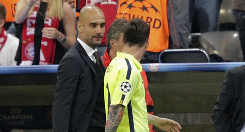 Guardiola y su reacción con Messi. (Foto: Getty Images)