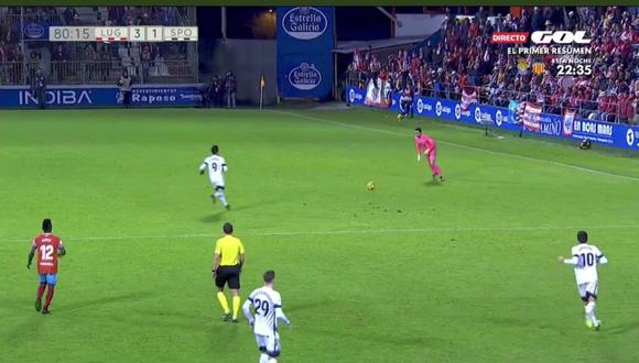 Juan Carlos, portero del CD Lugo, convirtió uno de los tres goles en la victoria sobre Sporting de Lisboa. Su anotación se ha convertido en viral mediante YouTube. (Foto: captura de video)